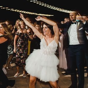 White wedding-event dress